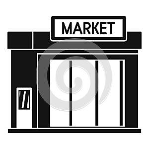 Gas station market icon, simple style