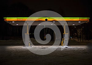 Gas station at night