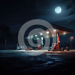 Gas Station at night