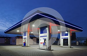 Gas station at night