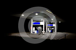 Gas station at night