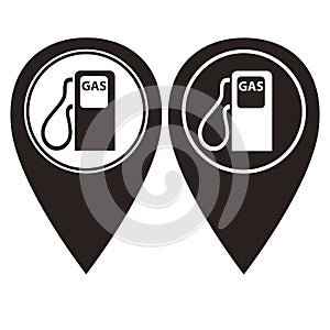 Gas station pin pointer in two color version