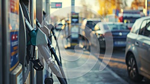 Gas Station Rising Fuel Prices at Golden Hour