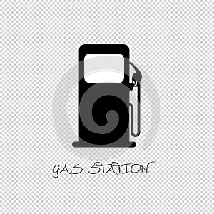 Gas Station - Vector Illustration - Isolated On Transparent Blackground