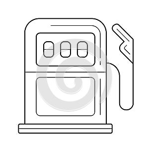 Gas station vector line icon.