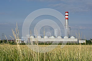 Gas-steam combined cycle power plant Malzenice, Slovakia. The power plant incinerates natural gas