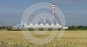 Gas-steam combined cycle power plant Malzenice, Slovakia. The power plant incinerates natural gas