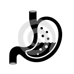 Gas in stomach vector icon photo