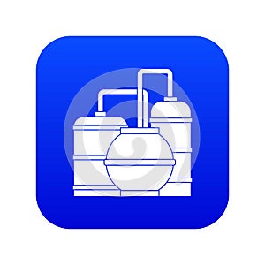 Gas storage tanks icon digital blue