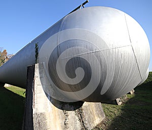 Gas storage tanks in an industrial area.
