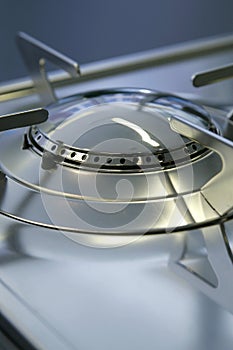 Gas stove burner hob close-up