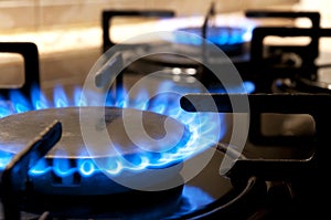 Gas stove. Closeup