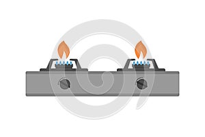 Gas stove flat design illustration