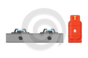 Gas stove flat design illustration