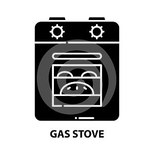 gas stove icon, black vector sign with editable strokes, concept illustration