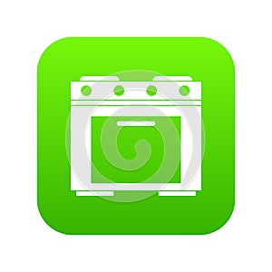 Gas stove icon digital green