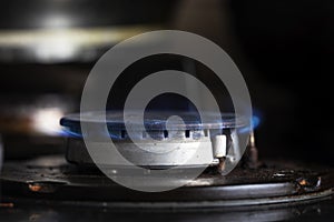 Gas stove low gas pressure gas increase. Energy crisis. gas saving