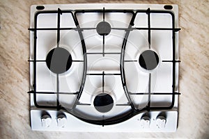 Gas stove, top view