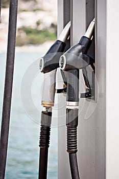 Gas supply pump station at sea