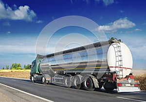 Gas tanker on the road