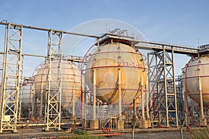 Gas tanks for petrochemical plant