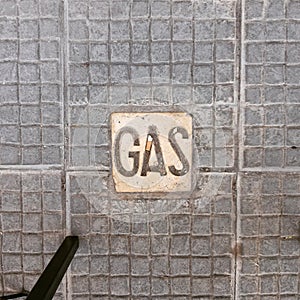 Gas Tile On Stone Walkway, Montevideo Uruguay