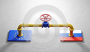 Gas transmission between Russia and EU. Valve on pipeline