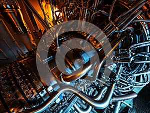 A gas turbine with a design of bypass pipelines and elements