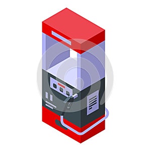 Gas vehicle station icon isometric vector. Refill fuel