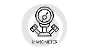 Gas welder manometer icon animation