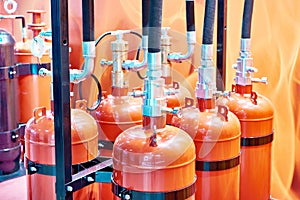 Gas extinguishing modules