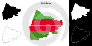 Gash Barka outline map