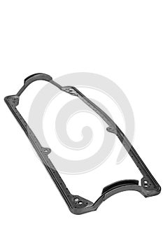 Gasket car engine valve cover on white background.