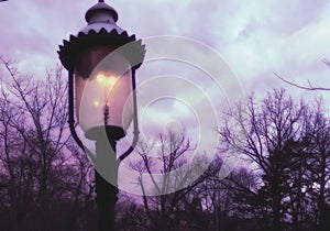 Gaslight in the evening light