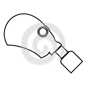 Gasmask or inhaler icon black color illustration flat style simple image