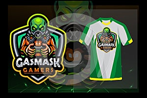 Gasmask mascot. esport logo design