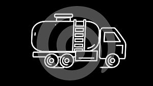 Gasolin tanker line icon on the Alpha Channel