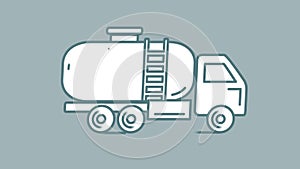 Gasolin Tanker line icon on the Alpha Channel
