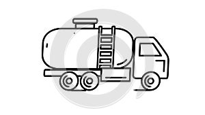 Gasolin Tanker line icon on the Alpha Channel