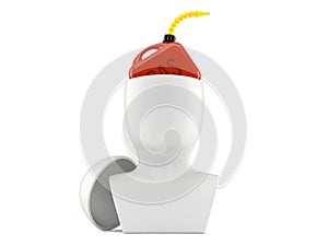 Gasoline can inside head