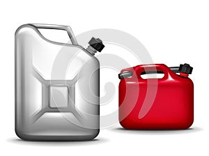 Gasoline canister realistic 3D vector illustration