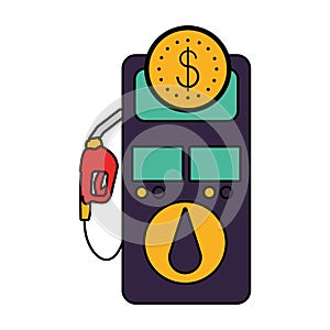 Gasoline dispenser service station with coins