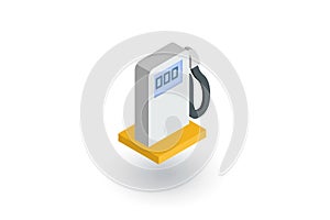 Gasoline filling station, column isometric flat icon. 3d vector