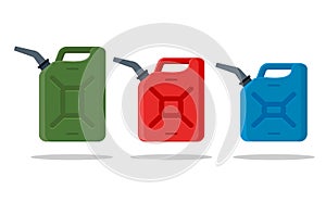 Gasoline fuel canister vector icon. Petrol can gallon gas tank fuel container