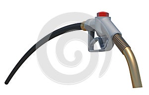 Gasoline fuel nozzle. Front view. Isolated