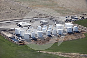 Gasoline fuel storage tank farm.