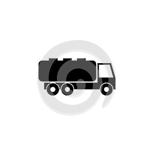 Gasoline Fuel Truck Flat Vector Icon