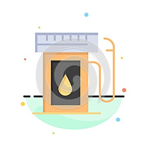 Gasoline, Industry, Oil, Drop Abstract Flat Color Icon Template