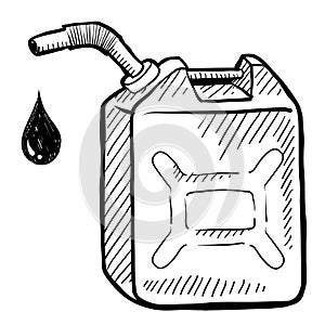 Gasoline or petrol can sketch