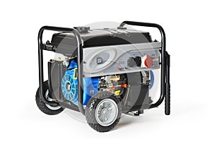 Gasoline powered, ten horsepower, emergency electric generator isolated